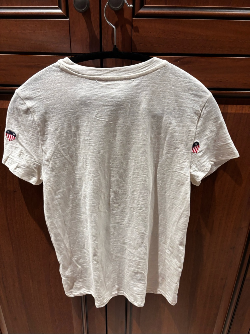 Lucky Brand Sz Medium White Embroidered American Flag
Heart Slub Tee 4th Of July - Picture 5 of 5